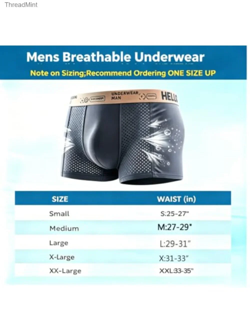 Mens Mesh Boxer Briefs Silky 6-Pack Ultra Cooling Moisture Wicking